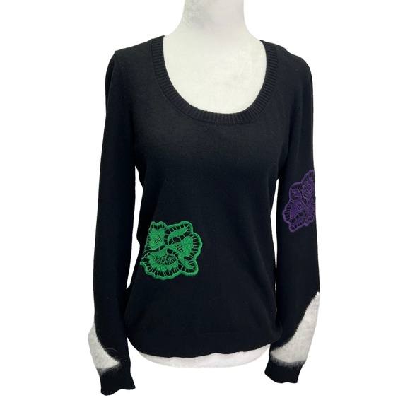 Just Cavalli Cashmere Angora Black Scoop Neck Knit Pullover Sweater Size… - Picture 3 of 12